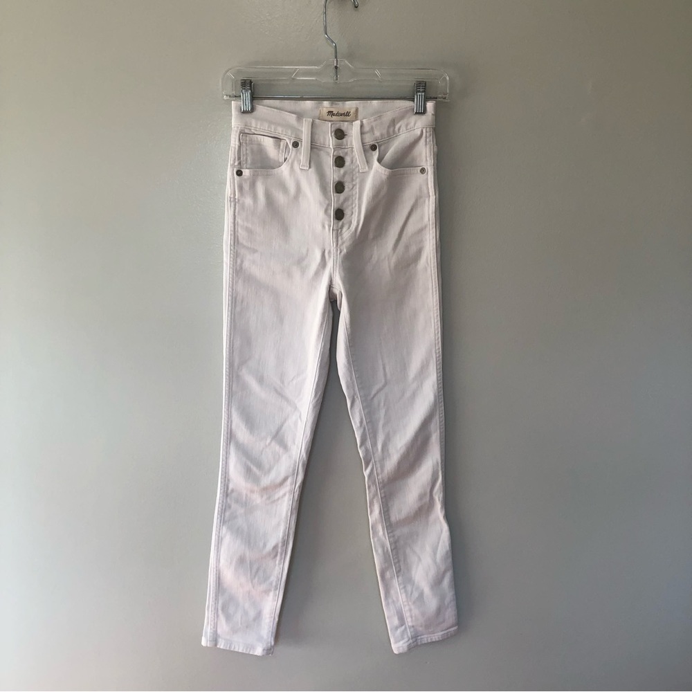 Madewell 10 High-Rise Skinny Crop Jeans in Pure White: Button-Front Edition 24